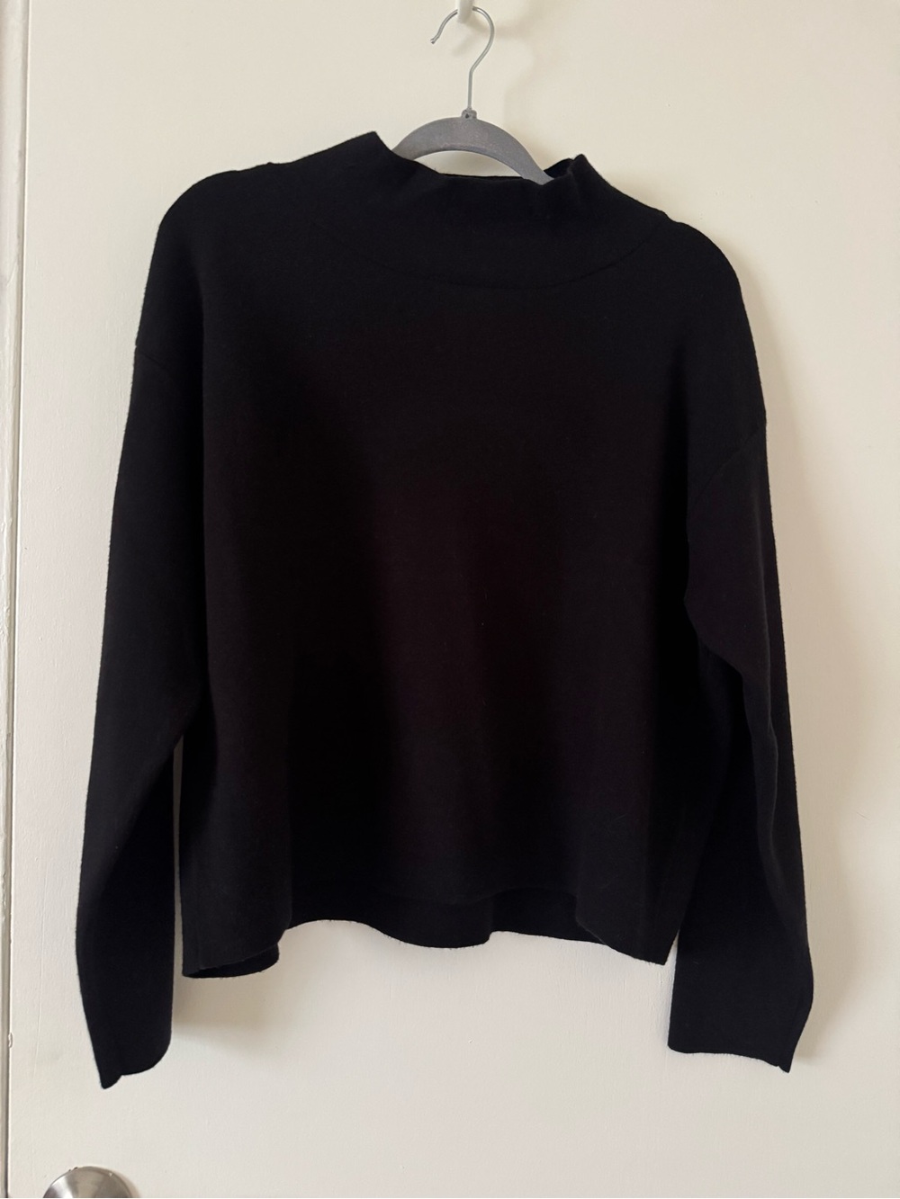 Quince Black Cowl Neck Sweater